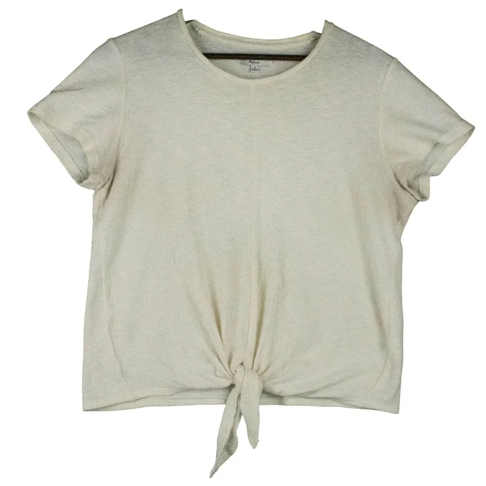 Madewell‎ Womens M Texture & Thread Tie-Front Top 100% Cotton Boho Minimalist - Picture 2 of 8